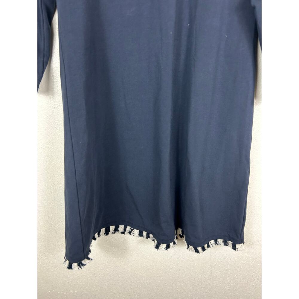 Spartina 449 Nora Half Zip Fringe Dress Navy Small Preppy Resort Coastal - Picture 4 of 10